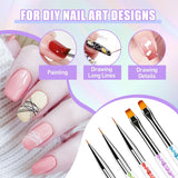 Sularpek 6 Pezzi Pinsel per Nail Art, Pinsel per Nail Art, Set di Pinsel per Nail Art, Set di Pinsel per Nail Art, Strumenti per punteggiare Nail Art con 1 applicatore a pennello in spugna, Accessori per Nail Art per design fai da te per Nail Art