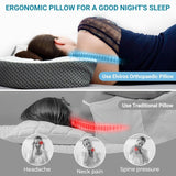Elviros Cuscino ortopedico in Memory Foam Cuscino per dolori al collo Cuscino per dormire Cuscino ergonomico per il collo Cuscino di supporto per il collo Cuscino antirussamento per chi dorme sul fianco Cuscini ortopedici cervicali bianchi Naty Shop