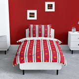 Piumino singolo ufficiale Manchester United FC, reversibile, rosso e bianco, senza copertura, trapunta da calcio, federa, lavabile, perfetto per viaggi, pernottamenti, piumini e trapunte da 10,5 Tog Naty Shop