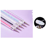 Set di 5 pezzi di pinsel Nagel, pinsel Nageldesign, strumenti per punteggiare nail art, penna acrilica professionale a doppia estremità per nail art design fai da te