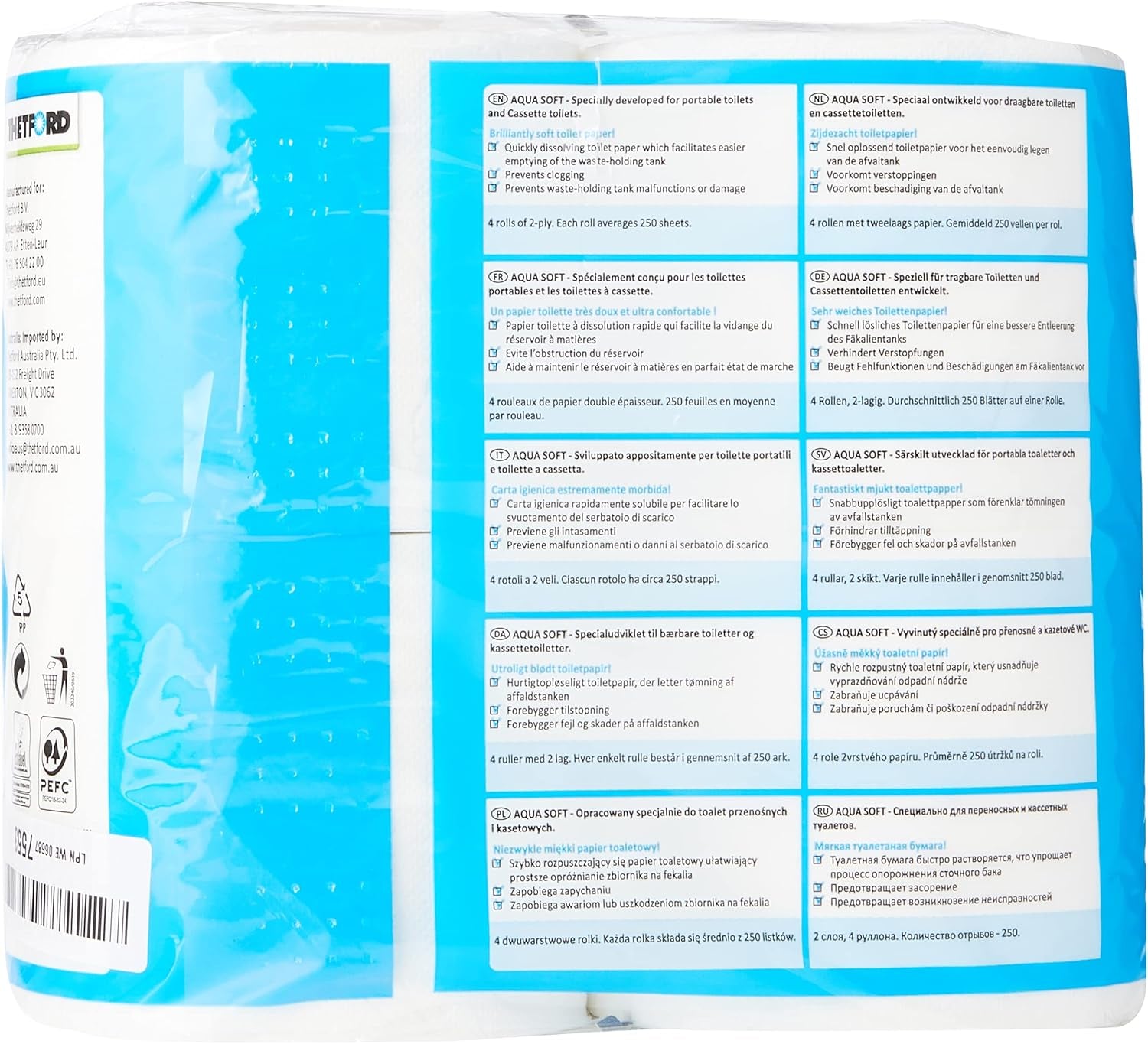 Carta igienica Aqua Soft Carta igienica portatile 4 rotoli/bottiglie Servizi igienici da campeggio Carta igienica da campeggio all'aperto