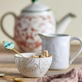 Tazza da latte Bloomingville, bianco invernale, albero di Natale, 145 ml, per posate