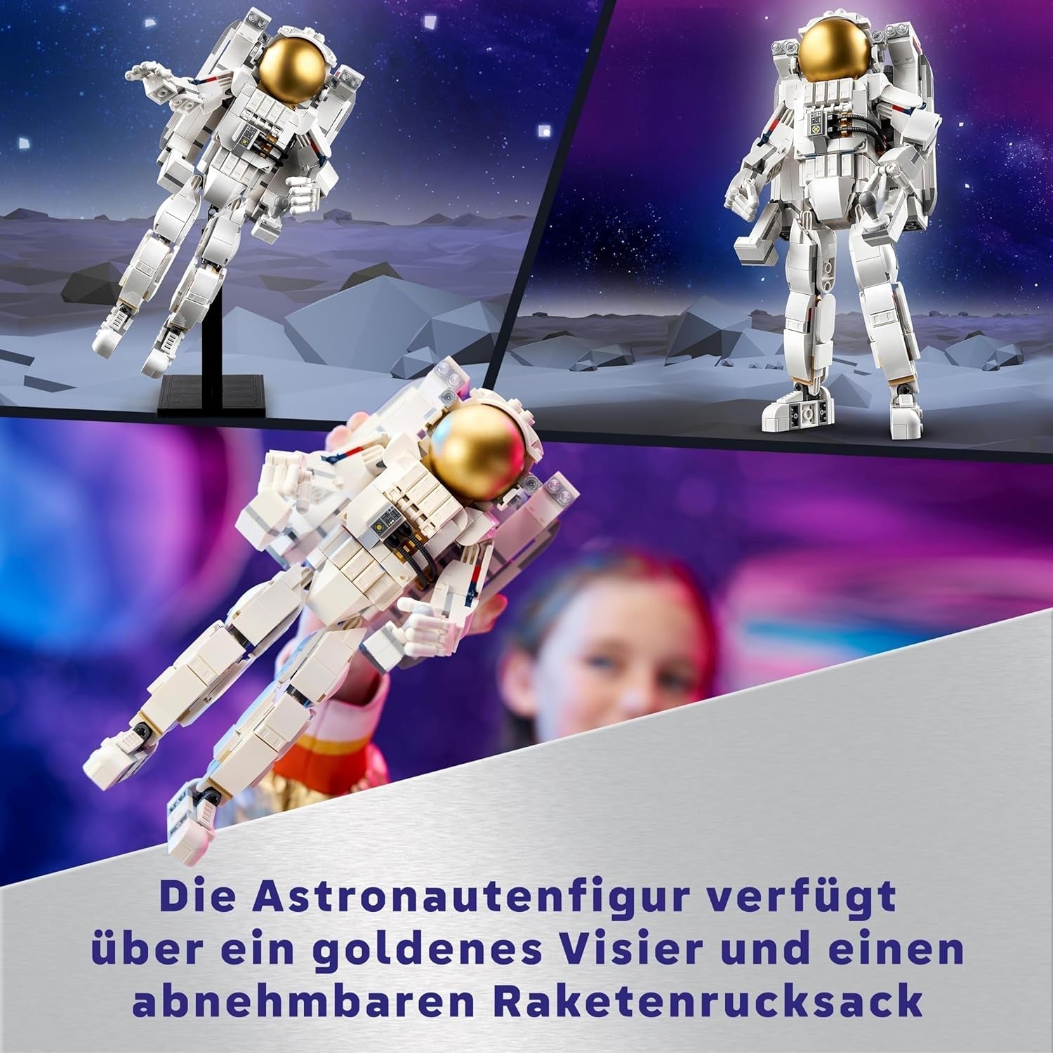 LEGO Creator 3In1 Giocattolo Astronauta Spaziale, Kit Modello di Cane e Astronave per Bambini, Decorazioni per l'Asilo, Regalo Creativo per Ragazzi e Ragazze di 9 Anni 31152 Set di Costruzioni Besuche den LEGO-Store