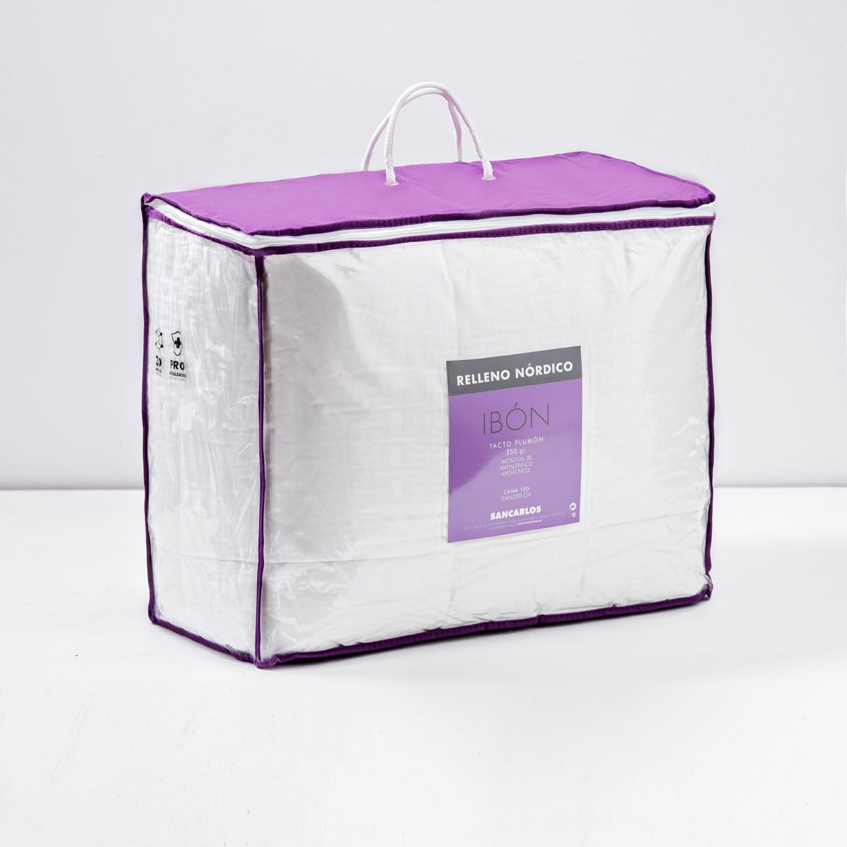 Piumino San Carlos Ibón, Bianco Para Cama De 135 Piumini e Trapunte Bianco Naty Shop