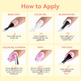 Makartt Blooming Gel Nail Polish - Estensore per smalto gel Blooming da 15 ml con colore marmorizzato, vernice gel, disegni per unghie manicure fai da te, fiori, animali, acquerello, kit manicure magico