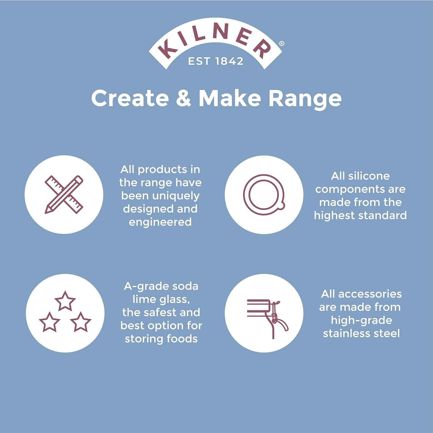 Barattolo per colazione Kilner con cucchiaio / 350 ml, Ø 9,5 cm / 5 pezzi | tazza di muesli da asporto / non tossico / contenitore in vetro con coperchio per muesli, porridge e yogurt / contenitore per avena durante la notte Naty Shop Food Storage Boxes