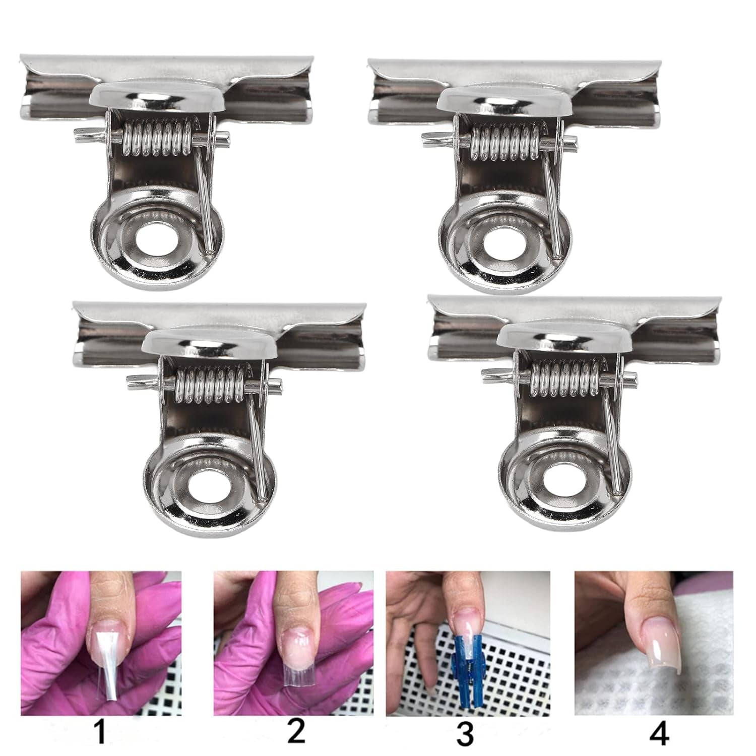 10 pezzi clip per unghie clip in metallo clip per estensione unghie strumento per nail art fissatore in fibra di vetro accessori per nail art attrezzatura pratica durevole salone fai da te per la casa