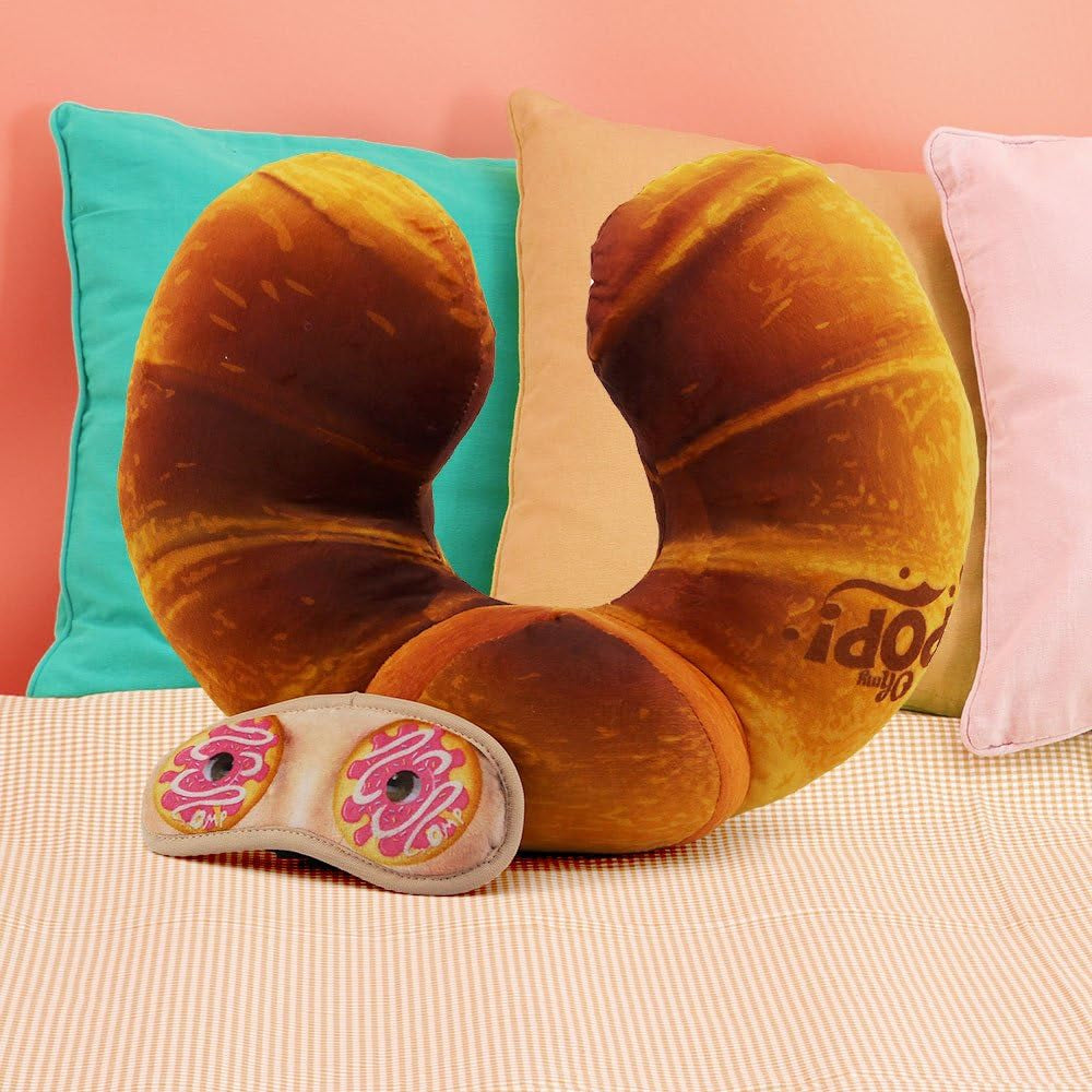 Cuscino per il collo e maschera per dormire, cuscini da viaggio Orange Naty Shop