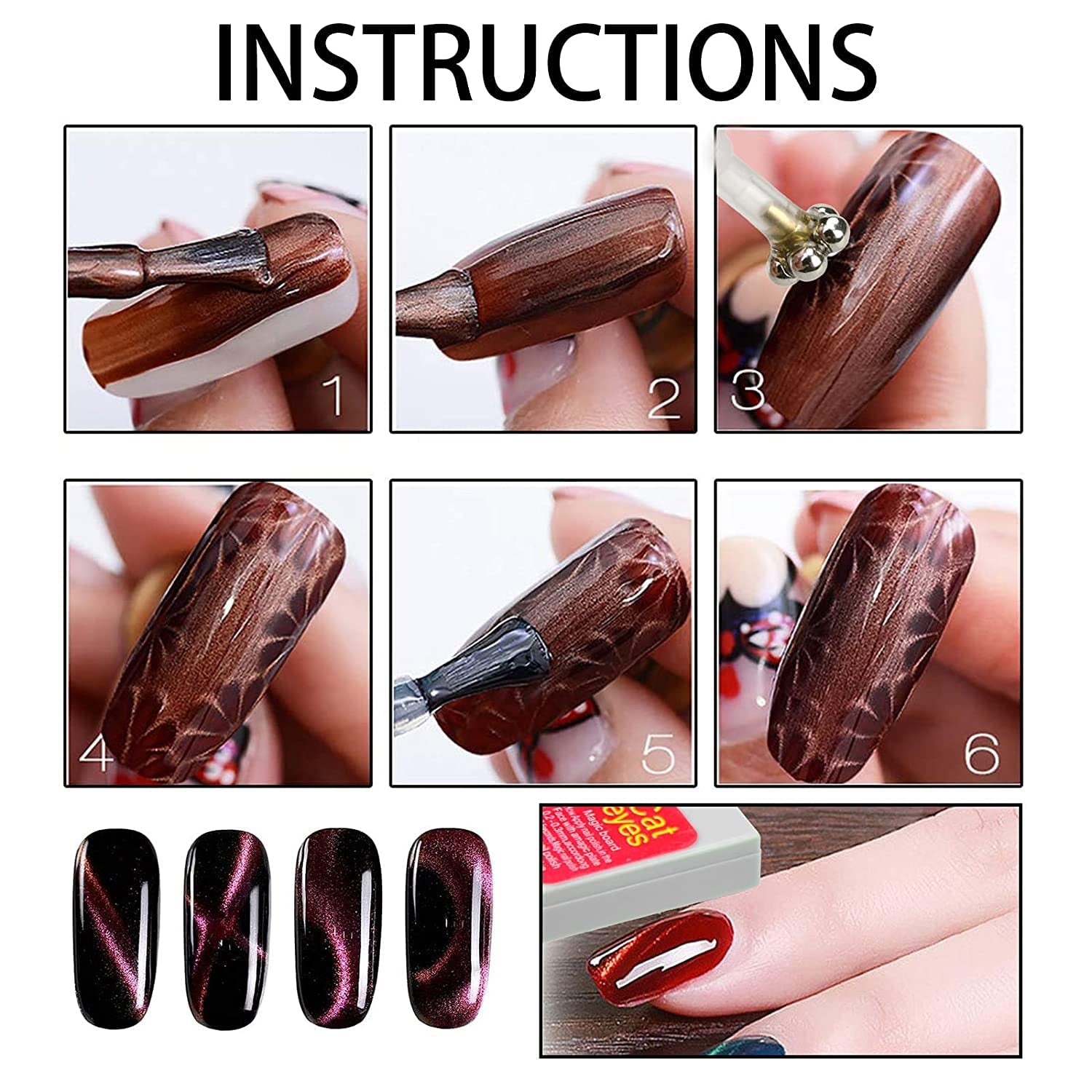 Nail Art Werkzeug Magnetstift, 10 Stück Nagel Magnet Stick Tool Set, Nagel Magnet Stift e Starker Magnet Stock Punktierungsstifte Für DIY 3D Magnetics Katzenauge UV Gel Polnisch Nagel Kunst