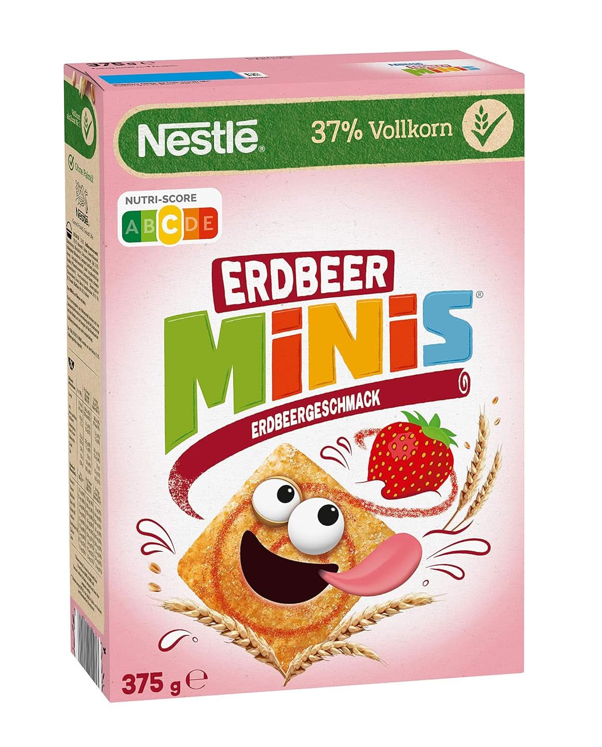 NESTLE Strawberry Minis, cereali al gusto di fragola e farina integrale, set 7 x 375 grammi Cereali Naty Shop