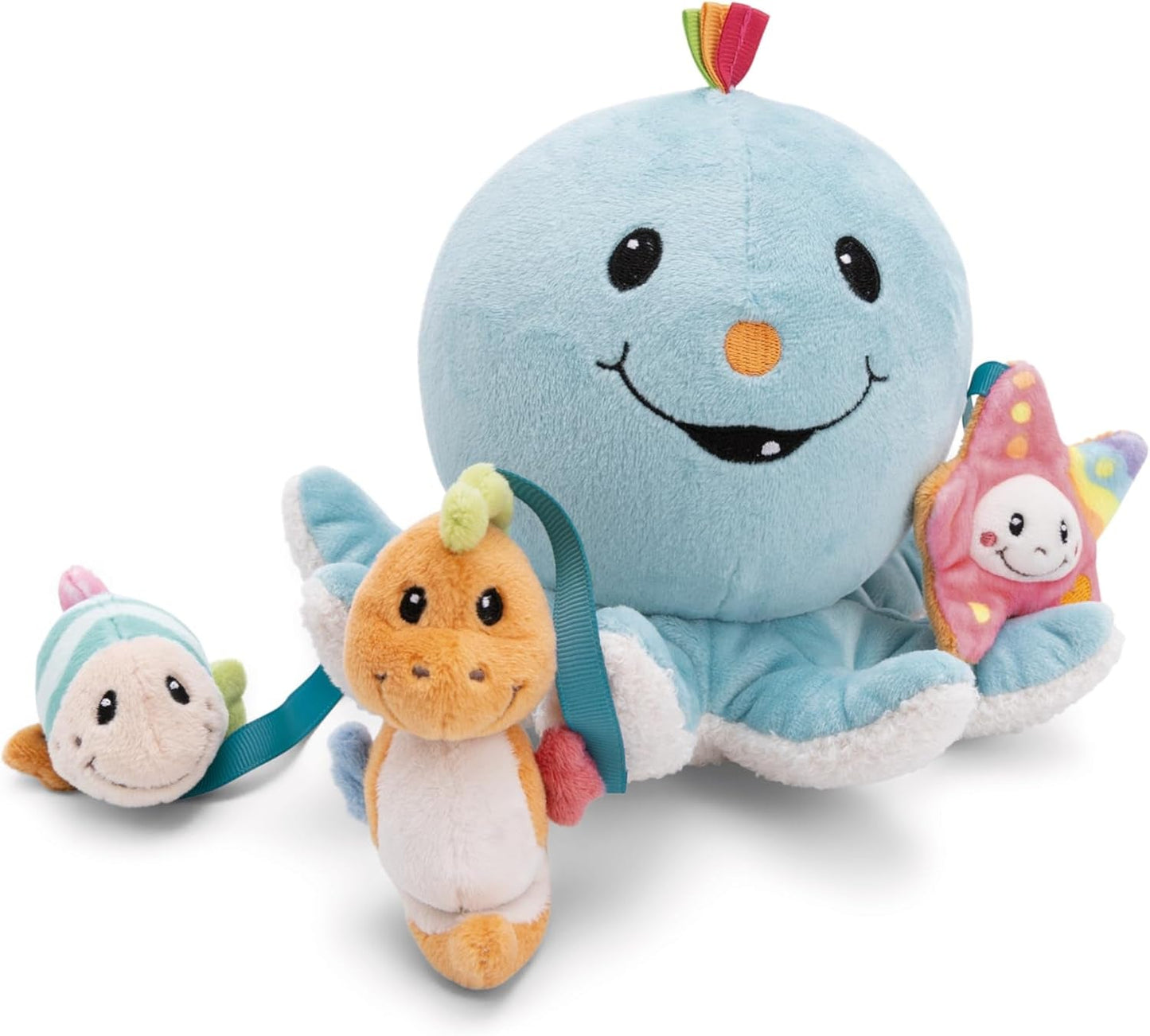 Giocattolo da bagno Octily 18x14 cm incl. 3 personaggi in confezione regalo 23,5x17x13,5 cm blu - giocattolo con elementi di presa - giocattolo da bagno per bambini da prendere e giocare Baby Toys Naty Shop
