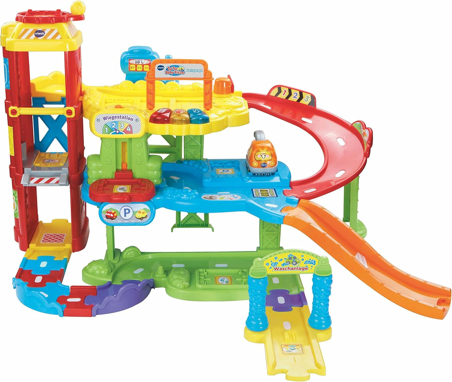 Vtech TUT TUT Baby Flitzer - Garage, colorato, 66,6 x 75,3 x 45,1 cm & TUT TUT Baby Flitzer - Autopompa - macchinina con musica, pulsante luminoso, frasi e suoni interessanti Bebe Toys Naty Shop