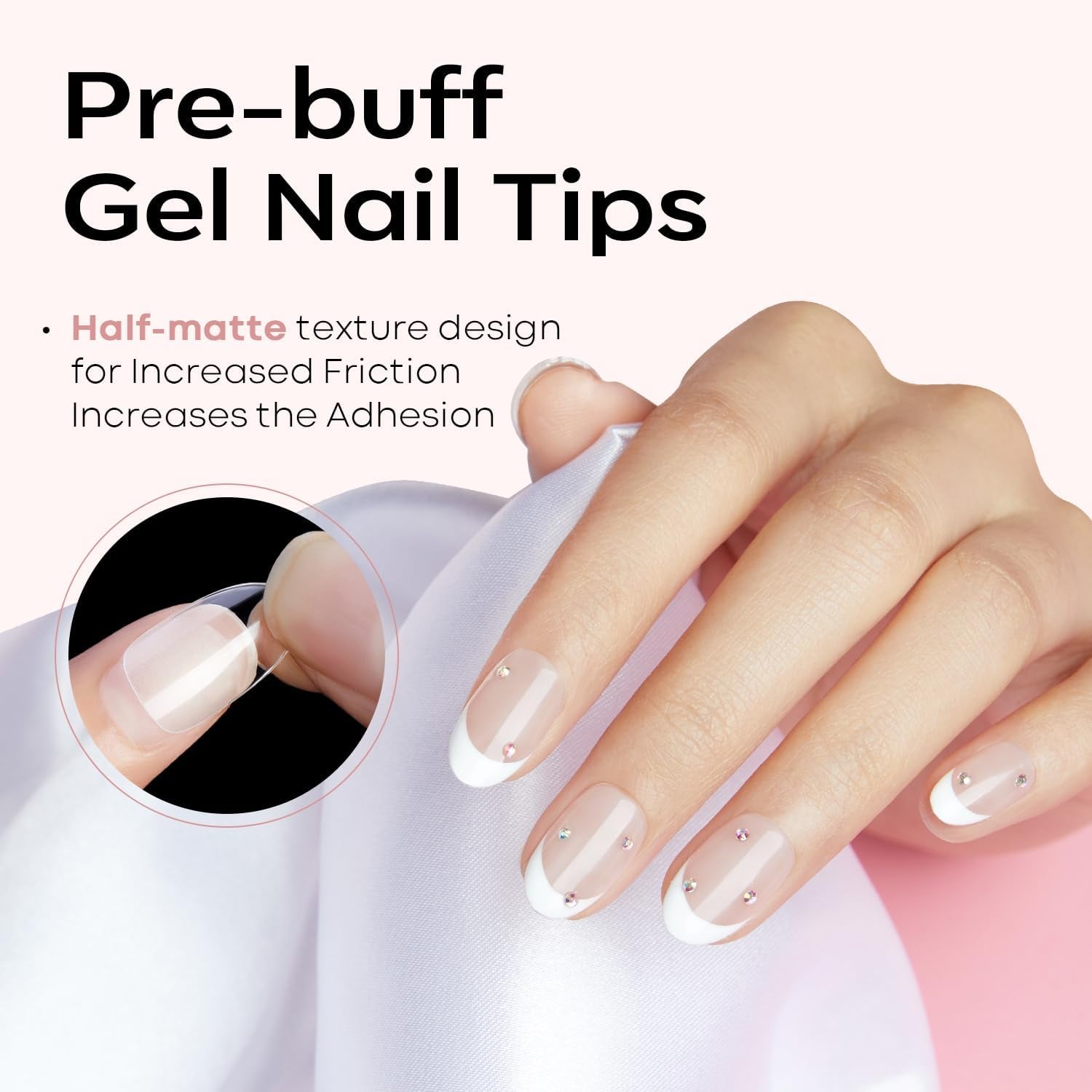 Modelones Nail Tips 510 pezzi - Set di punte per unghie a copertura totale, Set di punte in gel, Punte per unghie in resina PMMA pre-lucidante, Unghie artificiali per colla su nail art fai da te, Squoval corto