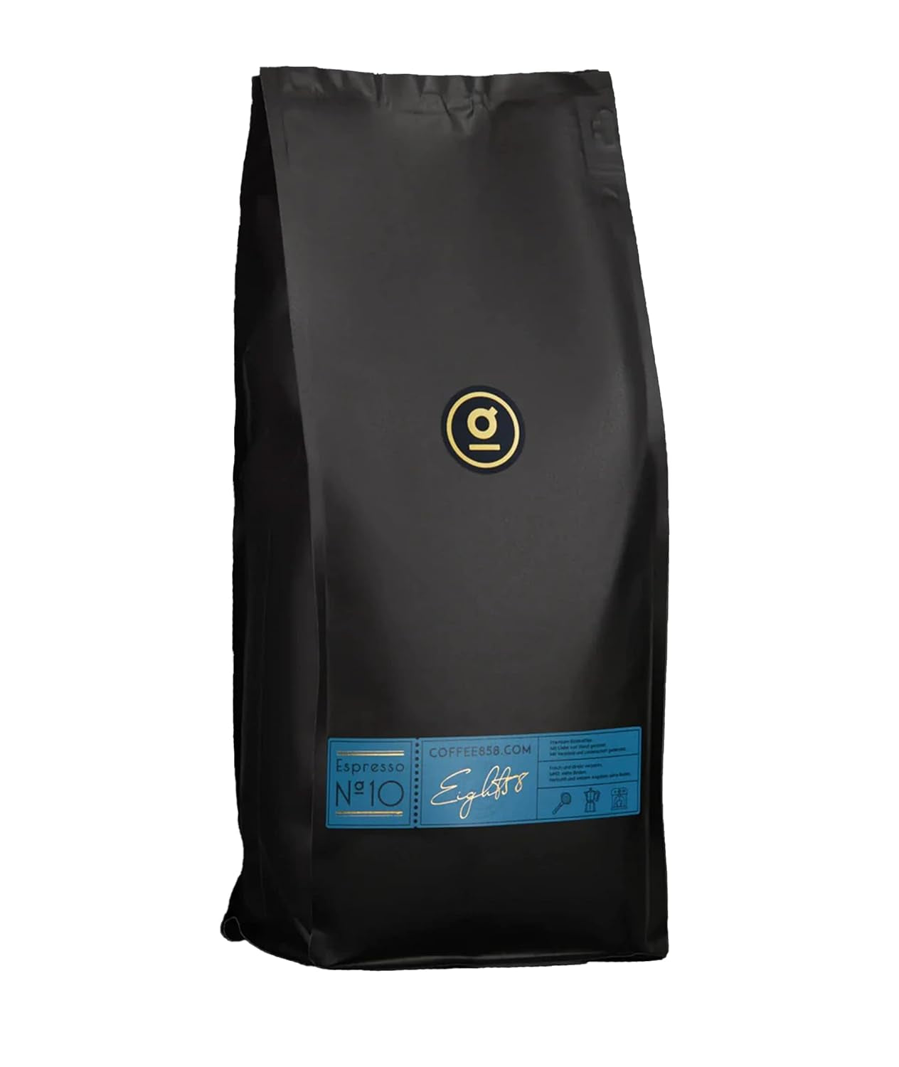 Espresso N°10 di Coffee858 - Miscela di caffè espresso forte e speziata, composta da 70% di chicchi di Arabica del Brasile e 30% di Robusta (1000 g)
