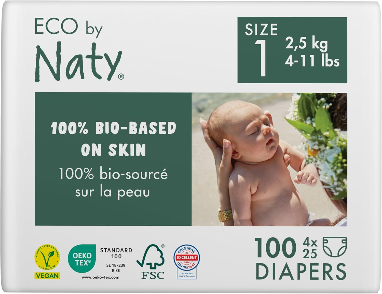 Pannolini Eco Eco by Naty Baby Eco Pannolini - pannolini biologici premium, ecologici, realizzati con materiali a base vegetale, ideali per la pelle sensibile del bambino (taglia 5 - 80 pezzi)