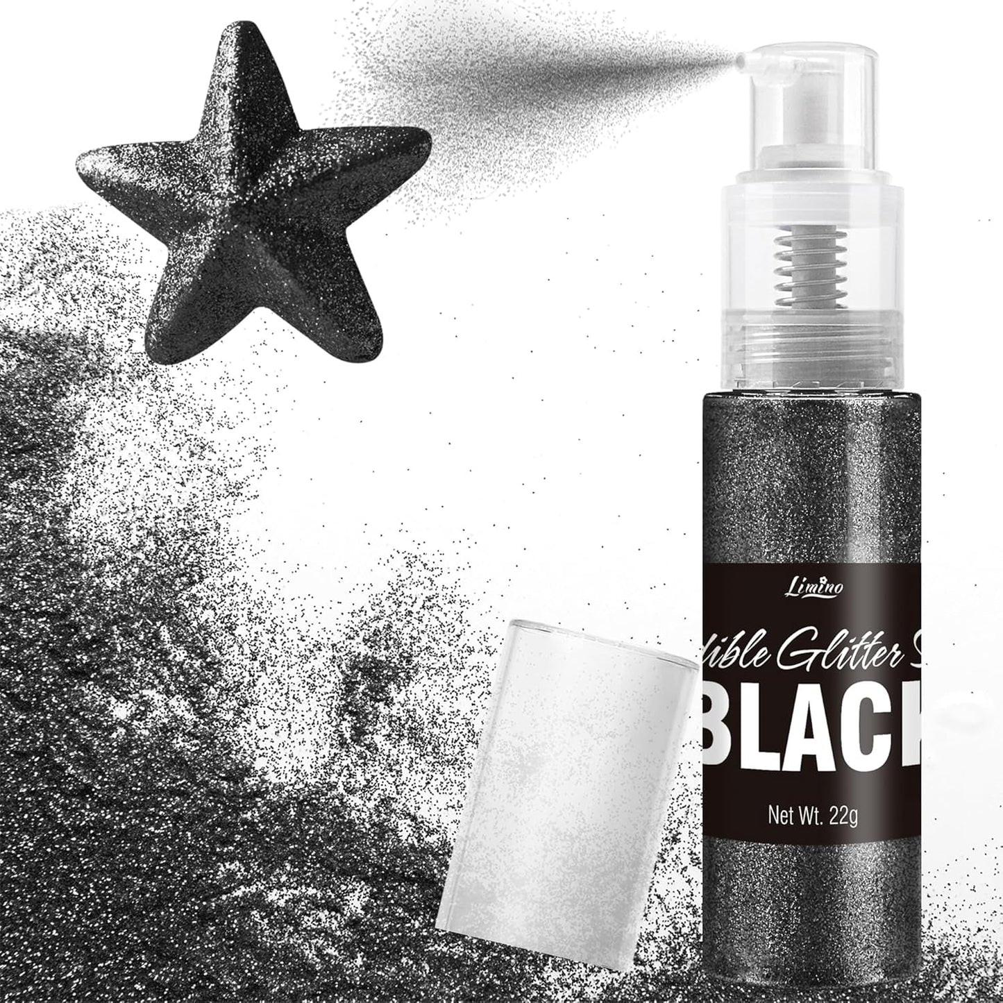 Spray commestibile glitter - Glitter commestibili 22G, polvere glitter commestibile per bevande, decorazioni per torte, macarons - Polvere glitter colorante alimentare, glitter commestibile per cocktail, muffin (Rosa)