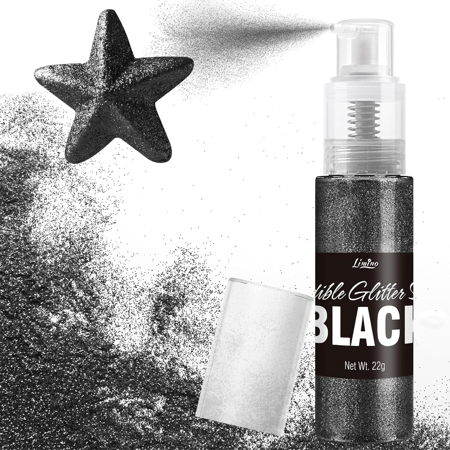Spray commestibile glitter - Glitter commestibili 22G, polvere glitter commestibile per bevande, decorazioni per torte, macarons - Polvere glitter colorante alimentare, glitter commestibile per cocktail, muffin (Rosa)