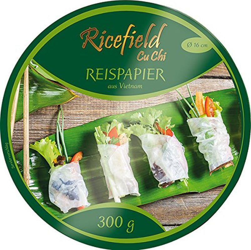 Carta di riso Ricefield, rotonda 16 cm, (85-95 pezzi/kg), 4 confezioni (4 confezioni x 300 g)