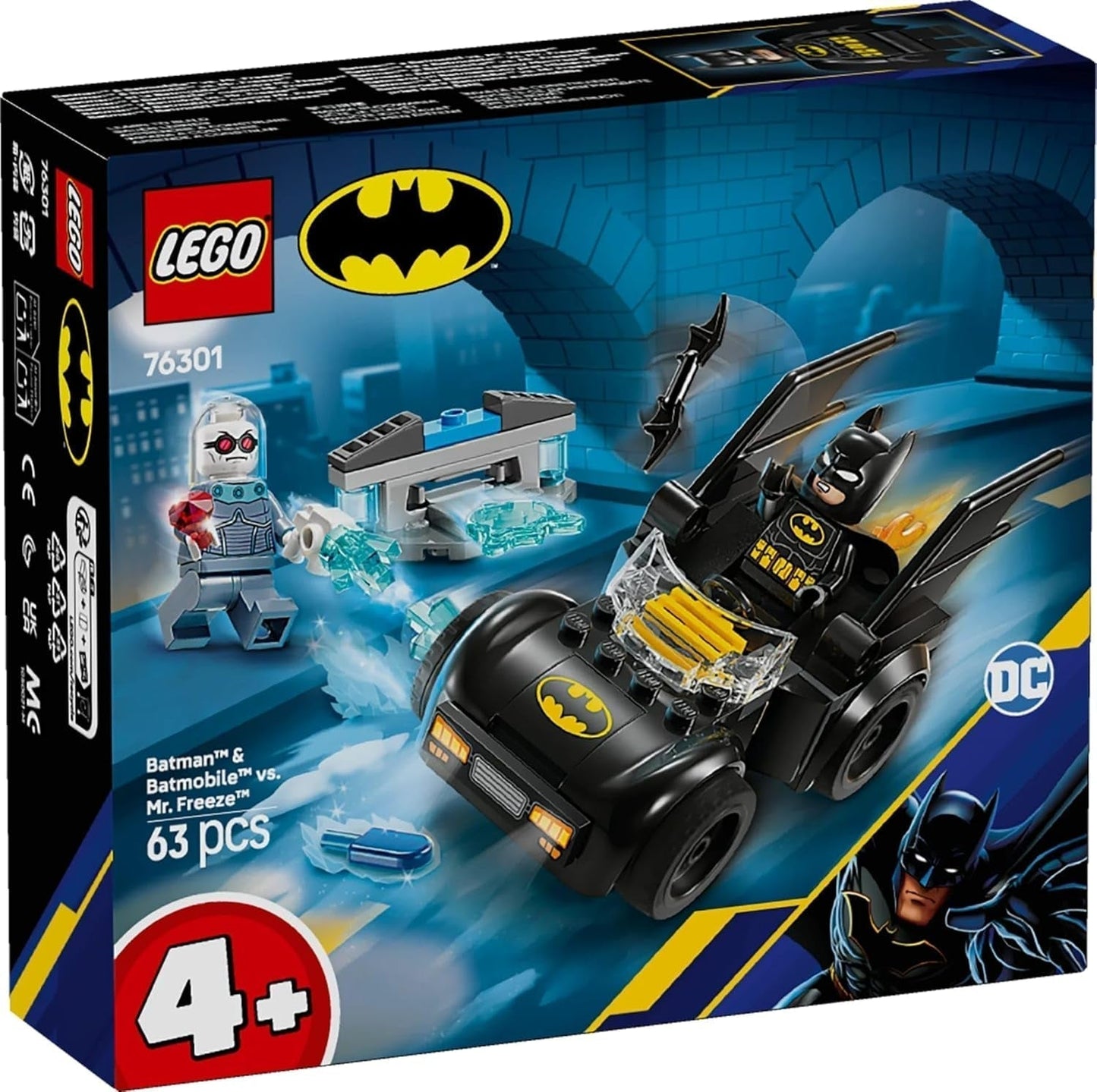 LEGO DC Batman: Batman e Batmobile vs. Mr. Freeze - Auto giocattolo del supereroe con 2 minifigure - Sparaghiaccio con elementi fuoco - Regalo per ragazzi e ragazze dai 4 anni 76301 Set da costruzione Besuche den LEGO-Store