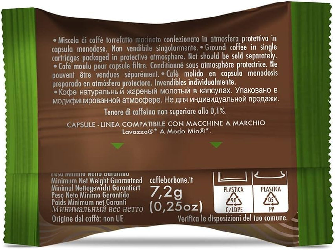 Caffè Borbone Don Carlo Dek Entkofeinierte Kaffeemischung - 50 Kapseln - Compatibile con Lavazza®* A Modo Mio®* Haushalts-Espressomaschinen