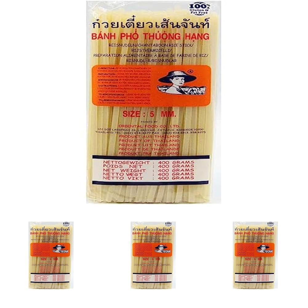- Spaghetti di riso (a destra) 5 mm, (1 x 400 g)