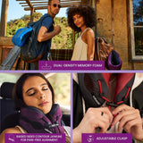 Cuscino da viaggio Cabeau per voli lunghi - Evolution Cool - Memory Foam di supporto con prese d'aria - Compatto con custodia per il trasporto (Viola) Naty Shop Cuscini da viaggio