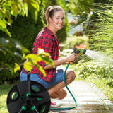 Relaxdays Avvolgitubo, Avvolgitubo Vuoto per Acqua, Tubo da Giardino da 30 m 1/2", Altezza-Larghezza 39 x 43 x 30 cm, Nero-Verde