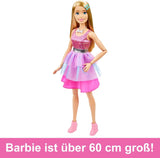 Barbie Extra Large Doll (71 cm) - vestito rosa, capelli biondi con fermaglio e collana, regalo per bambini 3+, HJY02 Dolls Naty Shop