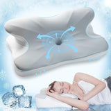 Elegear Cuscino in Memory Foam con Fodera per Cuscino Raffreddante Cuscino per Dolore al Collo Cuscino per Dormiente Laterale Cuscino ergonomico Cuscino Ortopedico per Dormiente Laterale Schiena Addominale 63X 10/14 X36Cm Cuscini Ortopedici Cervicali Naty Shop Titolo predefinito