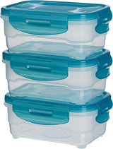 Set di contenitori per congelatore Amazon Basics, con coperchi, a prova di perdite, impilabili, frigorifero/congelatore, senza BPA, plastica, adatti al microonde e alla lavastoviglie, 3 x 1,2 L, contenitori trasparenti per alimenti Naty Shop singoli da 0,6 litri