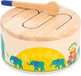 Janod - Gioia Drum - Tamburo in legno + tamburo FSC - Giochi di ruolo e prima educazione musicale - Acquerello - Dai 18 mesi, J07650 Bebe Toys Naty Shop