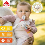 Fehn giocattolo con bastoncino da afferrare per bambini fehnNatur giocattolo per conigli - giocattolo per attività motoria con sonaglio per afferrare, abbracciare - giocattolo da afferrare con cotone biologico - giocattolo per neonati e bambini da 0+ mesi Baby Toys Naty Shop