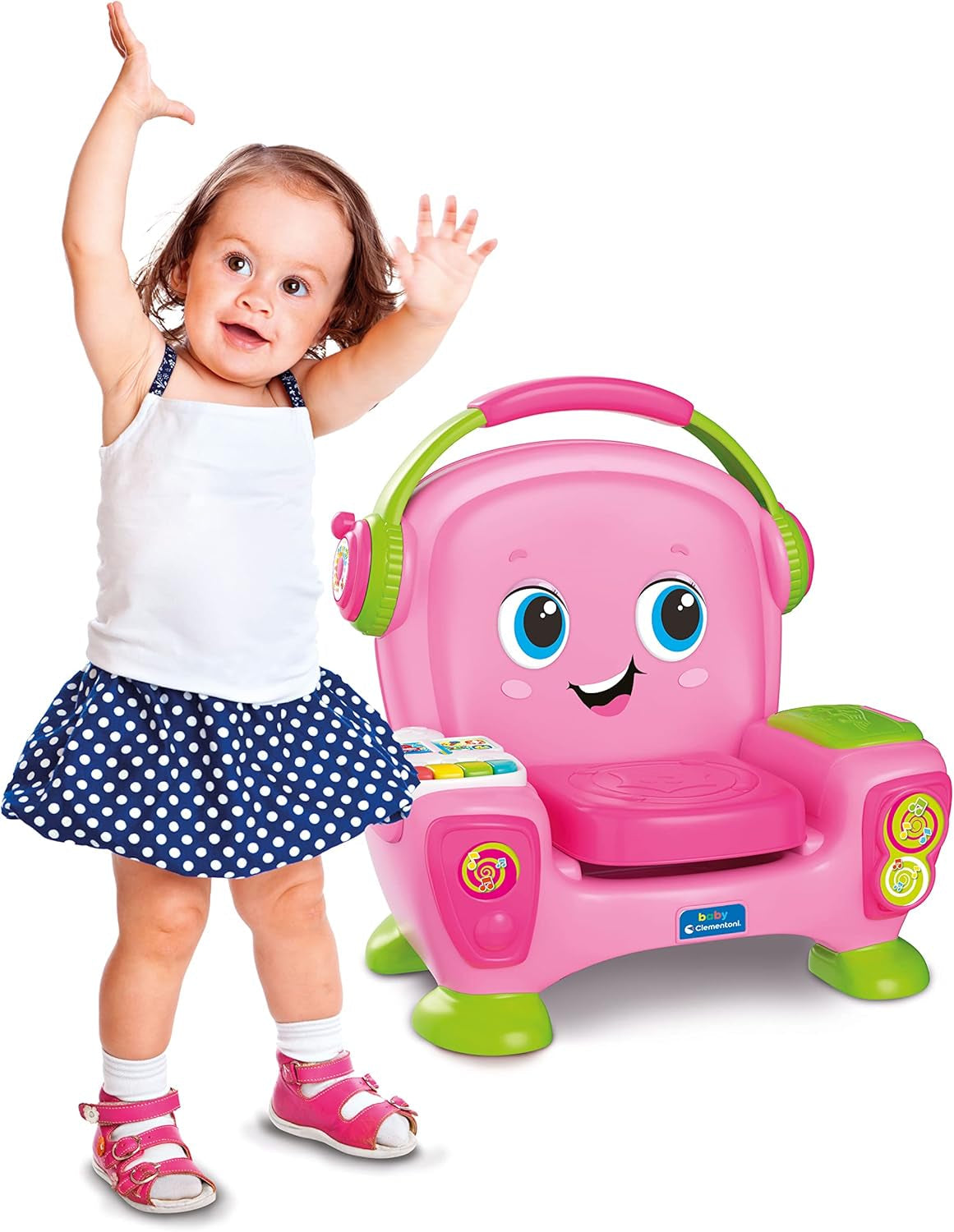 Clementoni 17755 Poltrona canto con suono e danza rosa - poltrona interattiva e multifunzionale per bambini in italiano, giocattolo 1 anno - Made in Italy, multicolore Giocattoli Bebe Naty Shop