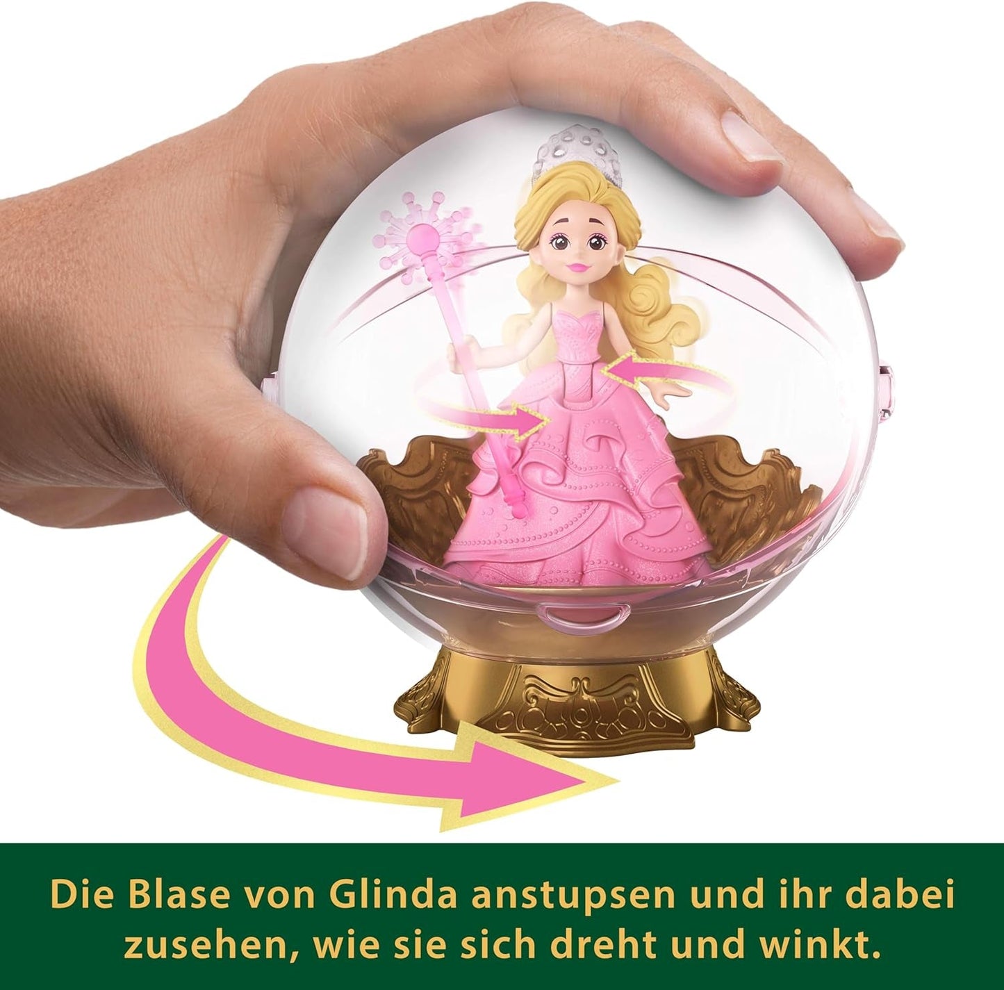 Mattel Universal Pictures Evil Glinda Bolla Galleggiante, Mini-Bambola e Veicolo Glinda Ispirata al Film Familiare, JFM25, [Multicolore]