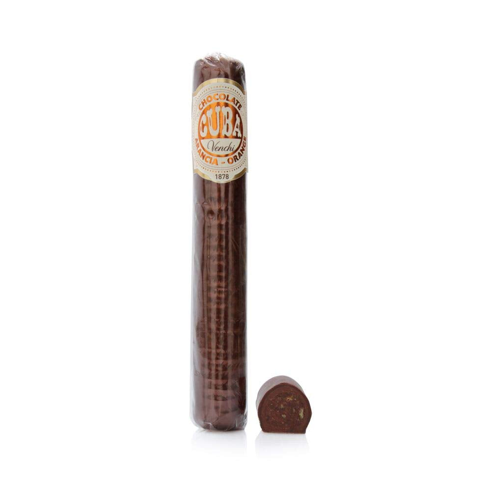 Venchi - Sigaro di cioccolato al latte e fondente 56% con scorze di arancia siciliana candita, 100g, senza glutine, senza coloranti e senza conservanti