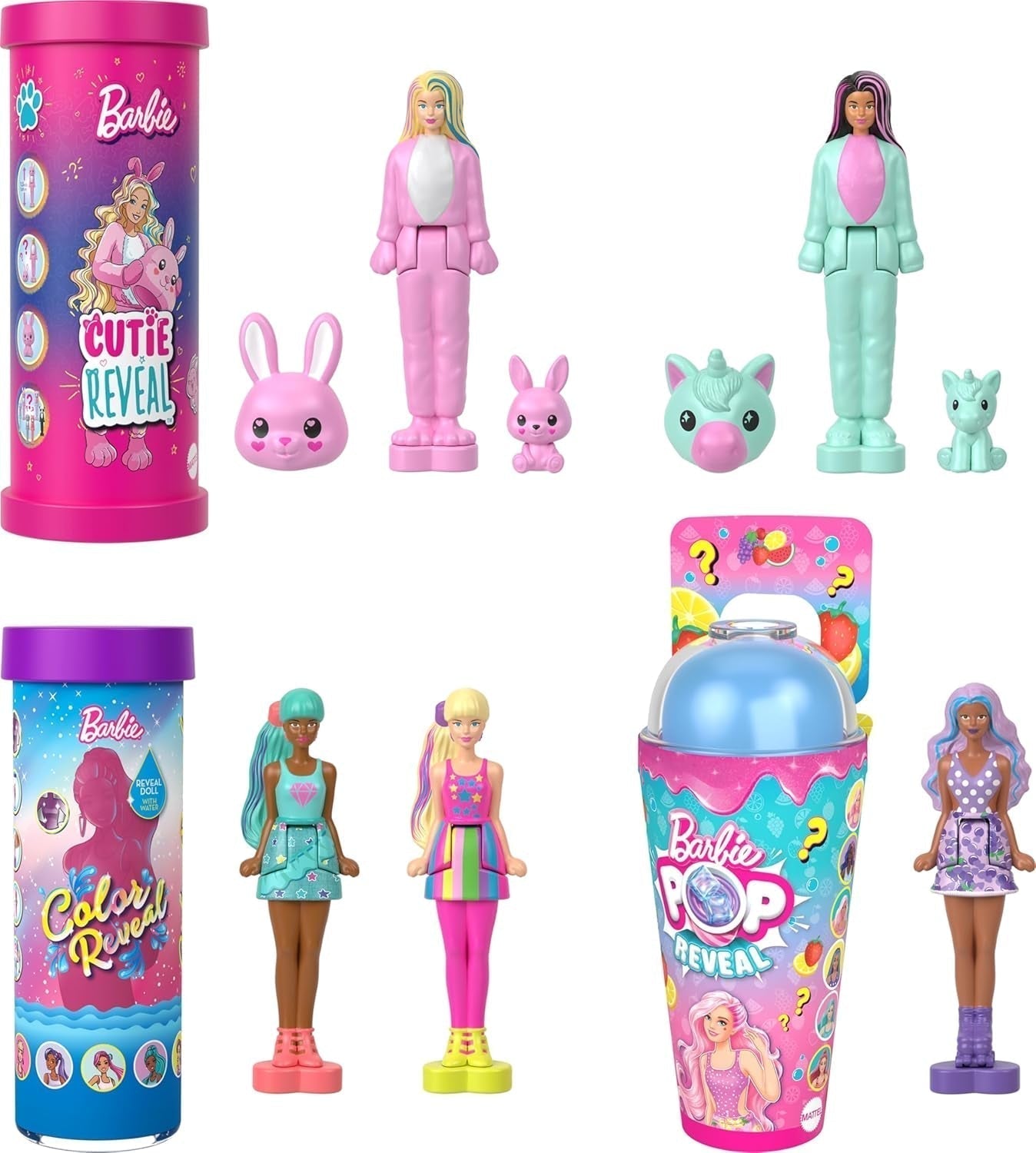 Barbie Mini Barbieland Set di 5 bambole Fashionistas, ca. Set collezione a sorpresa di mini bambole alte 3,8 cm con maniche di rossetto (gli stili possono variare), JBD26 Naty Shop Dolls Confezione da 2