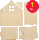 Baker Ross FN199 Costruisci la tua casa delle bambole in legno - Kit di costruzione per casa delle bambole da 1 pezzo per bambini