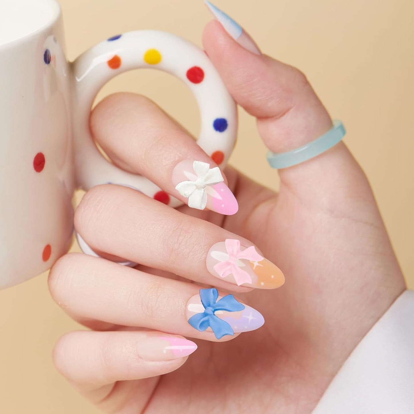 500 pezzi 3D Nägel Charm Schleifen Charms Nägel Nail Art Charms Schleife Nagel Charms Nägel Nail Art Schleifen Nageldekorationen Mit Aufnahmewerkzeug Für Frauen und Mädchen Nagel-Diy-Zubehör