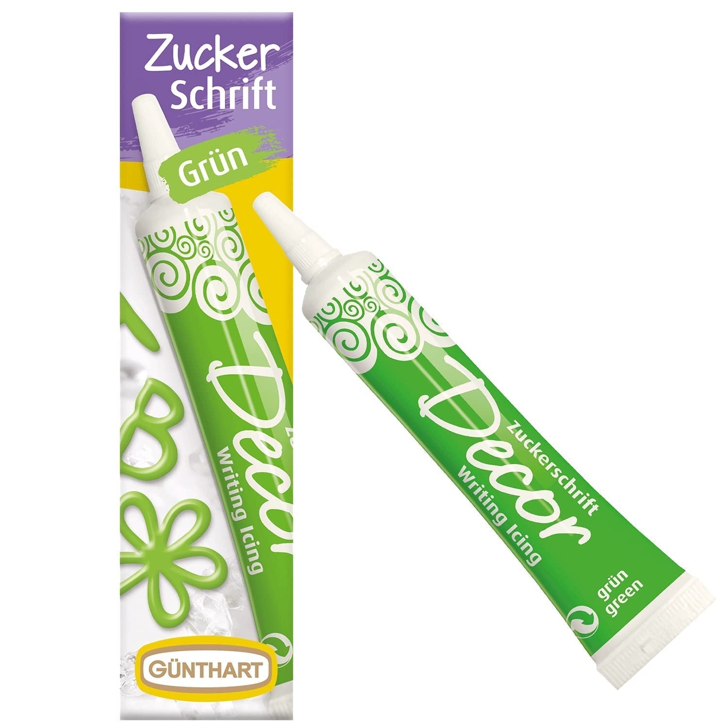 Günthart Backdecor 25 g Zucchero con lettere ORO Per tutti i dolci dal colore dorato In zucchero per bellissime lettere e disegni, 1 confezione (25 g)