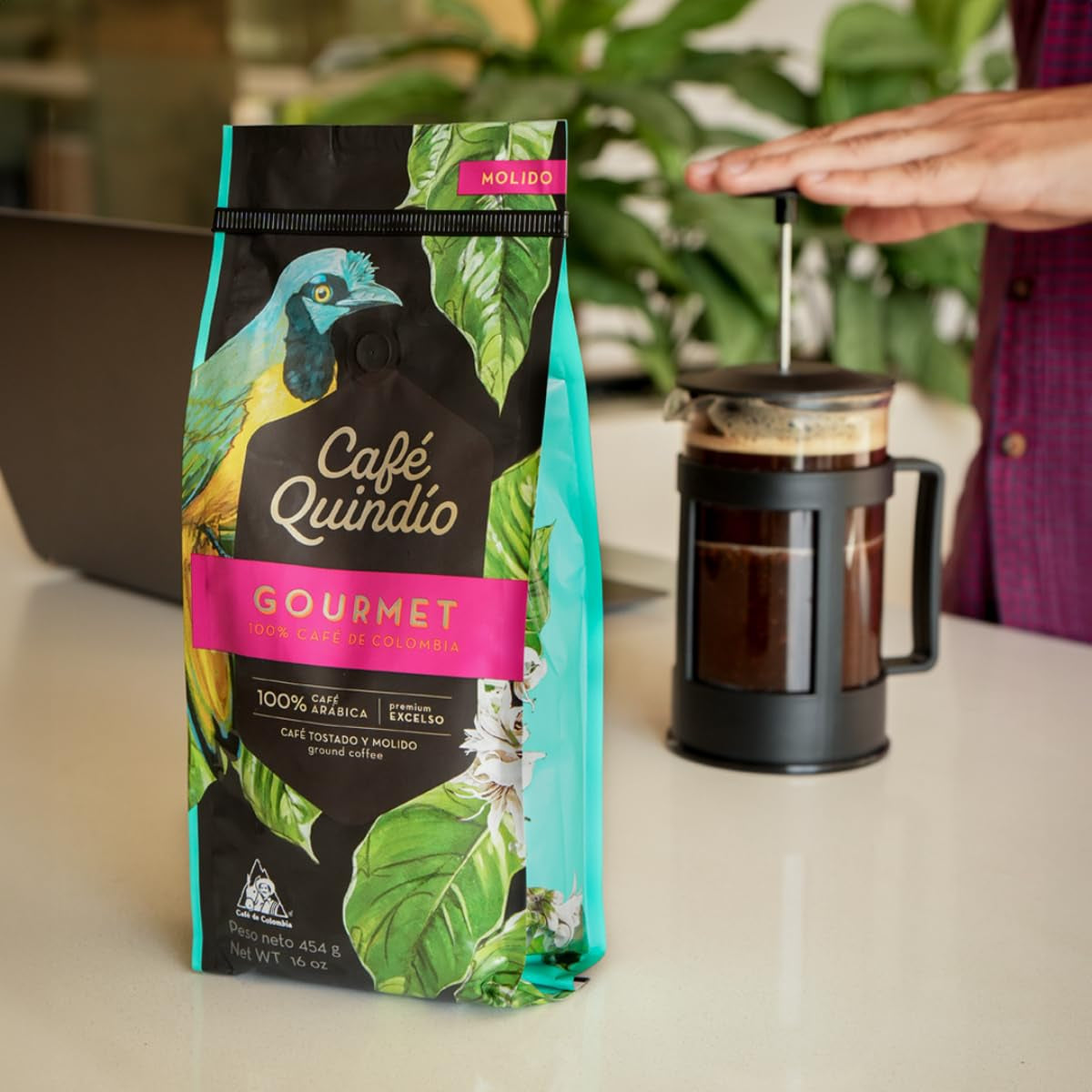 Cafe Quindio Gourmet - Caffè Speciale - 100% Arabica in grani, Colombia, 250g - ideale per macchine portafiltro, macchine completamente automatiche, caffè filtro o French press