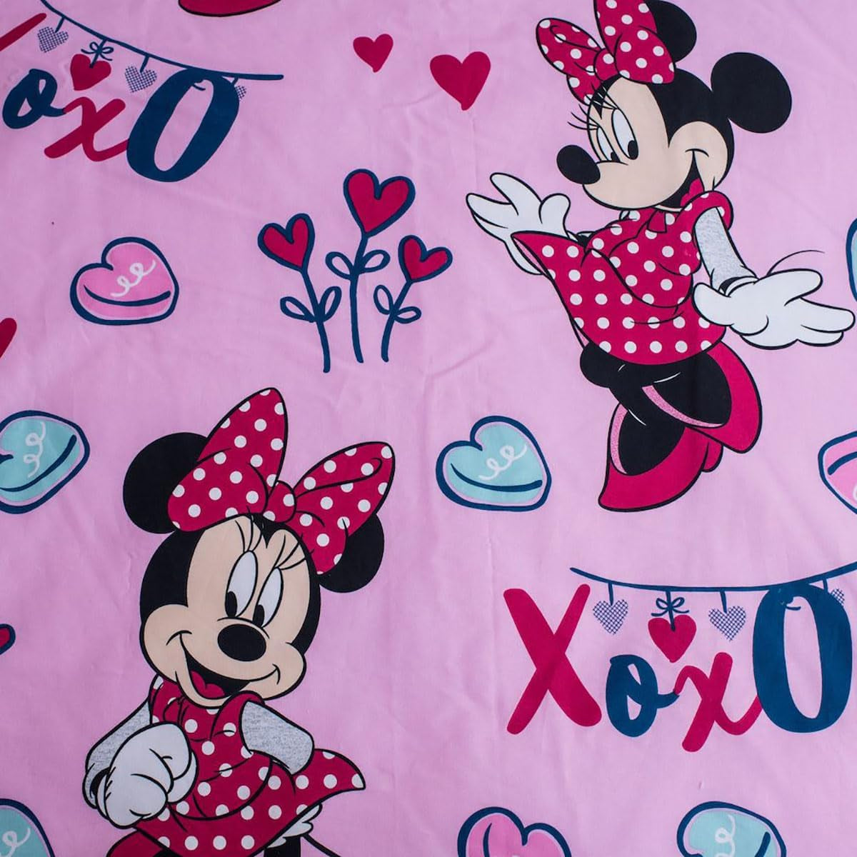 Biancheria da letto Disney, Minnie Mouse rosa baby, 100% cotone con cerniera - Kids Naty Shop