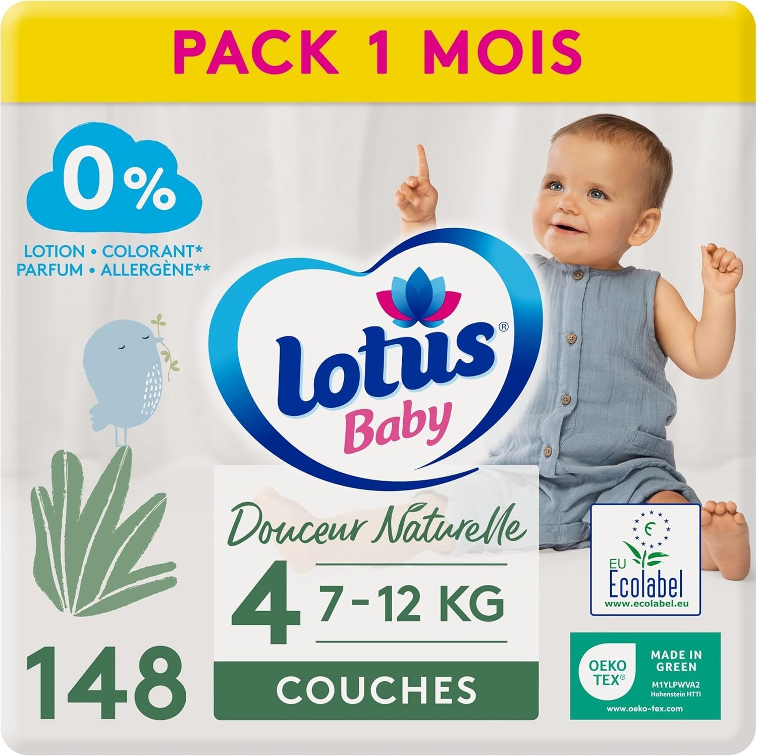 Douceur Naturelle – Pannolini taglia 3 (5-9 kg) Confezione da 1 mese – 172 pannolini