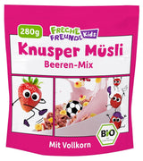 FRECHE FREUNDE Muesli da colazione biologico Edda's Berry Mix di muesli croccanti per scolari con fragole liofilizzate Confezione da 6 vegani (6 x 280 g)