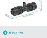 Raccordo a T Gardena Micro-Drip-System per ugelli spruzzatori: collegamento tra tubi da 13 mm e un ugello spruzzatore, irrigazione automatica delle piante, tecnologia di collegamento semplice e veloce, riutilizzabile (13206-20)