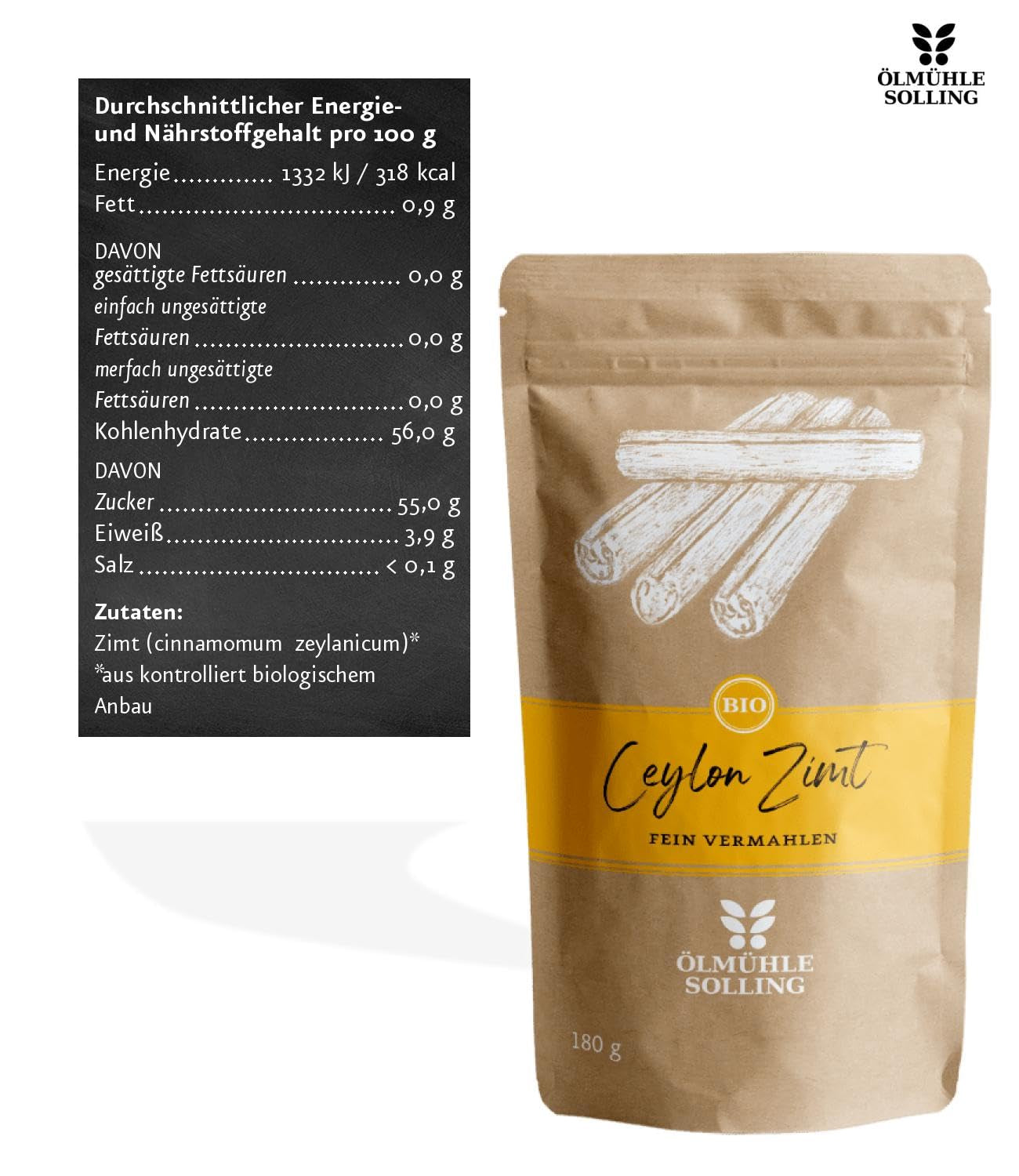 - BIO Ceylon Zimt | Ceylon Zimtpulver aus kontrolliert biologischem Anbau | Zimtpulver fein vermahlen aus ganzen Zimtstangen. Ideale per muesli, milchreis, gebäck uvm. | Contenuto: 180 g