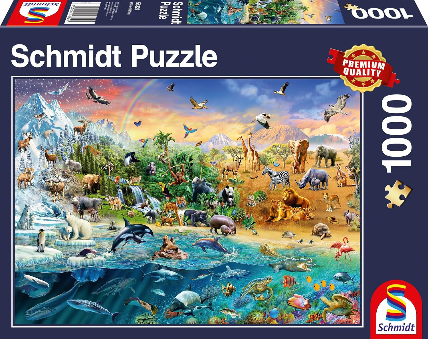 Schmidt Spiele 58324 Mondo animale, puzzle 1000 pezzi Puzzle Naty Shop Titolo predefinito