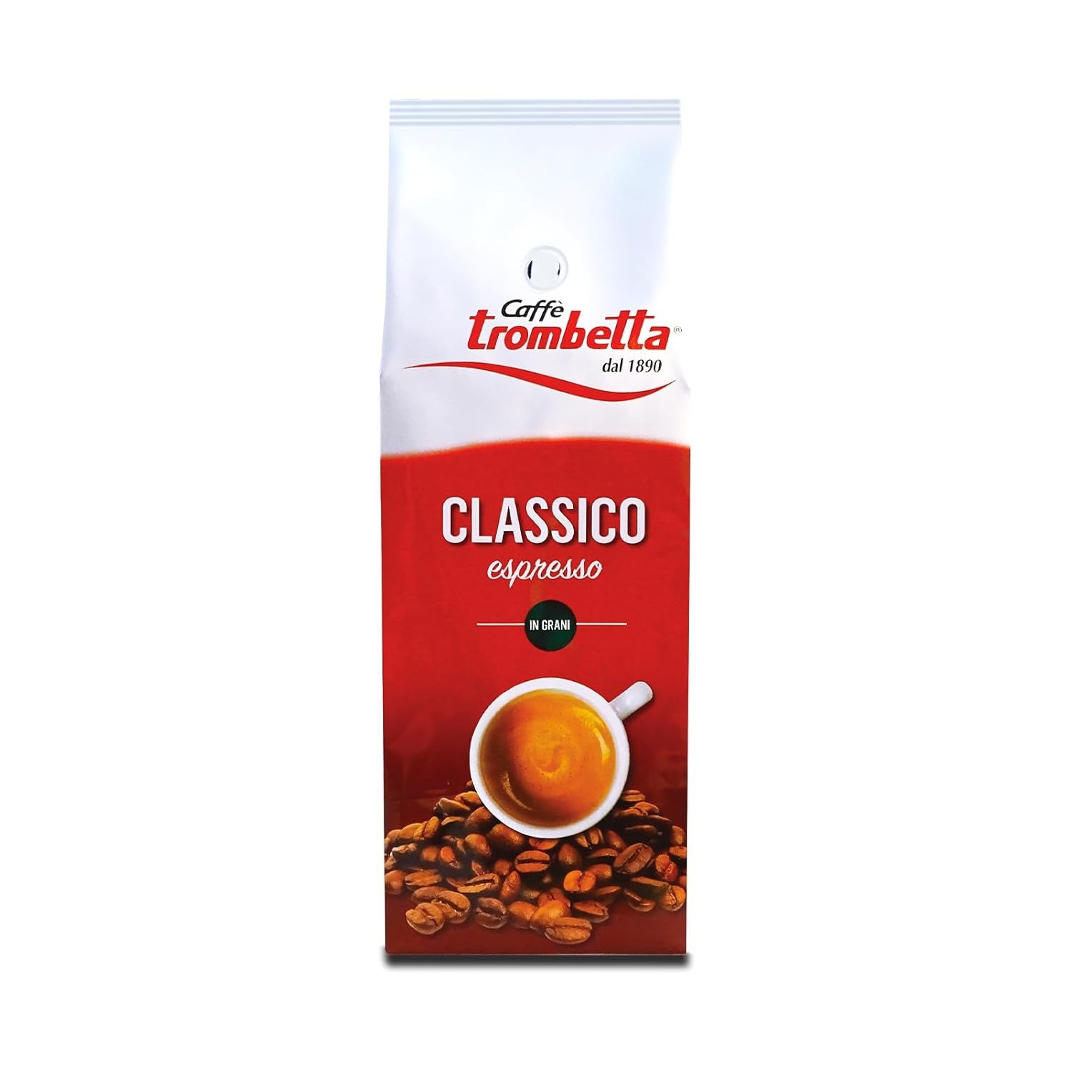 Caffè Trombetta Italien Kaffee Geröstete Kaffeebohnen, classico. Eine perfekte Harmonie zwischen Aroma und Körper - 1 kg