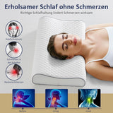 BedStory Cuscino in Memory Foam, Cuscino di Supporto per Collo Regolabile in Altezza, Cuscino ergonomico, Cuscino per chi dorme sul fianco per chi dorme sulla schiena e sullo stomaco (60x36x12/10 cm)