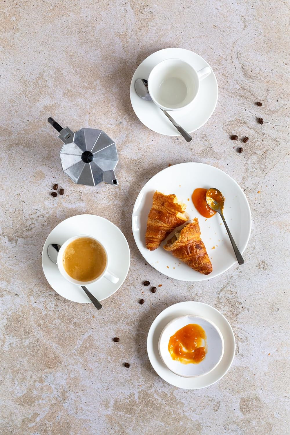MÄSER 934105 Serie Belmira, Servizio da caffè Classico per 6, Servizio da caffè da 18 pezzi, Senza tempo, Elegante, Delicato, Porcellana, Bianco