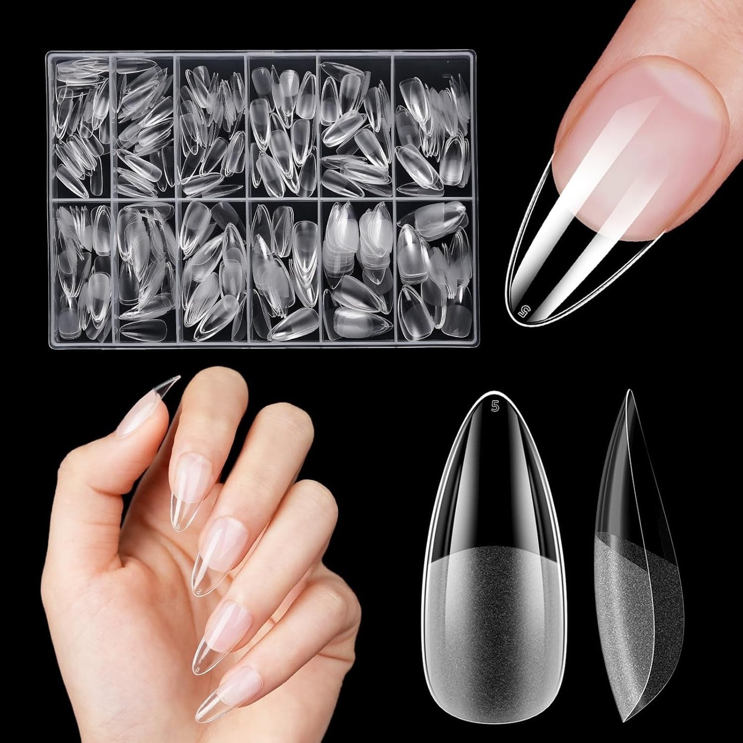 Unghie Artificiali Corte 500 Pezzi Punte Per Unghie In Gel Morbido Con Copertura Completa Per Unghie In Gel 12 Misure Punte Per Unghie Prelucidate Per Unghie In Gel Unghie Artificiali Corte Estensioni Per Unghie A Bara Con Scatola